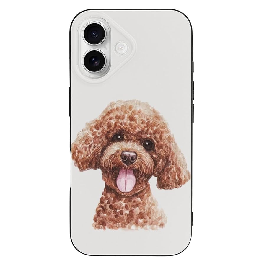 iPhone - トイプー Amazon.co.jp: Iphone16ケース トイプードル 茶 絵 キュート